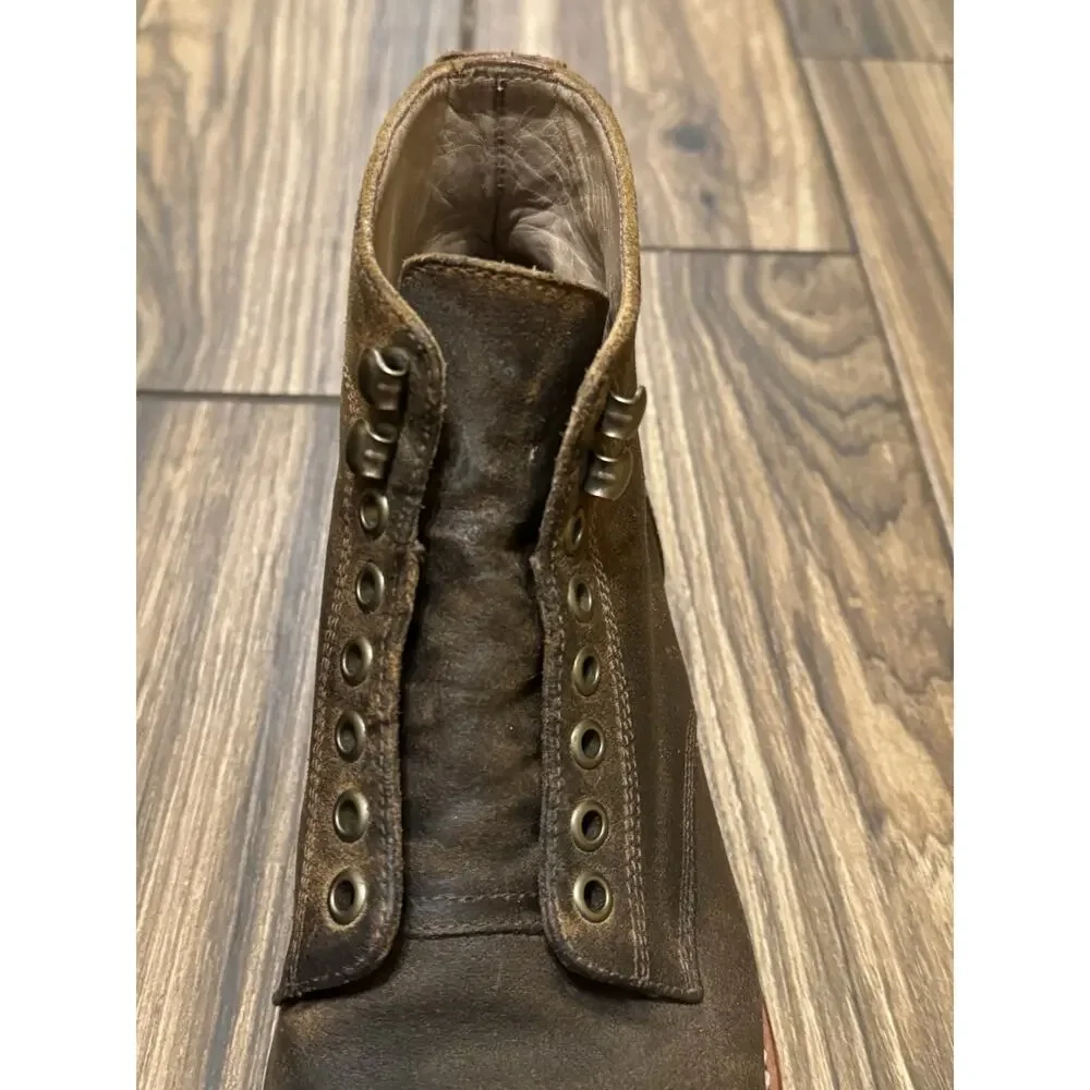 Taylor Stitch Trench Boots Men’s 8.5 Brown Roughout Leather Vibram Goodyear